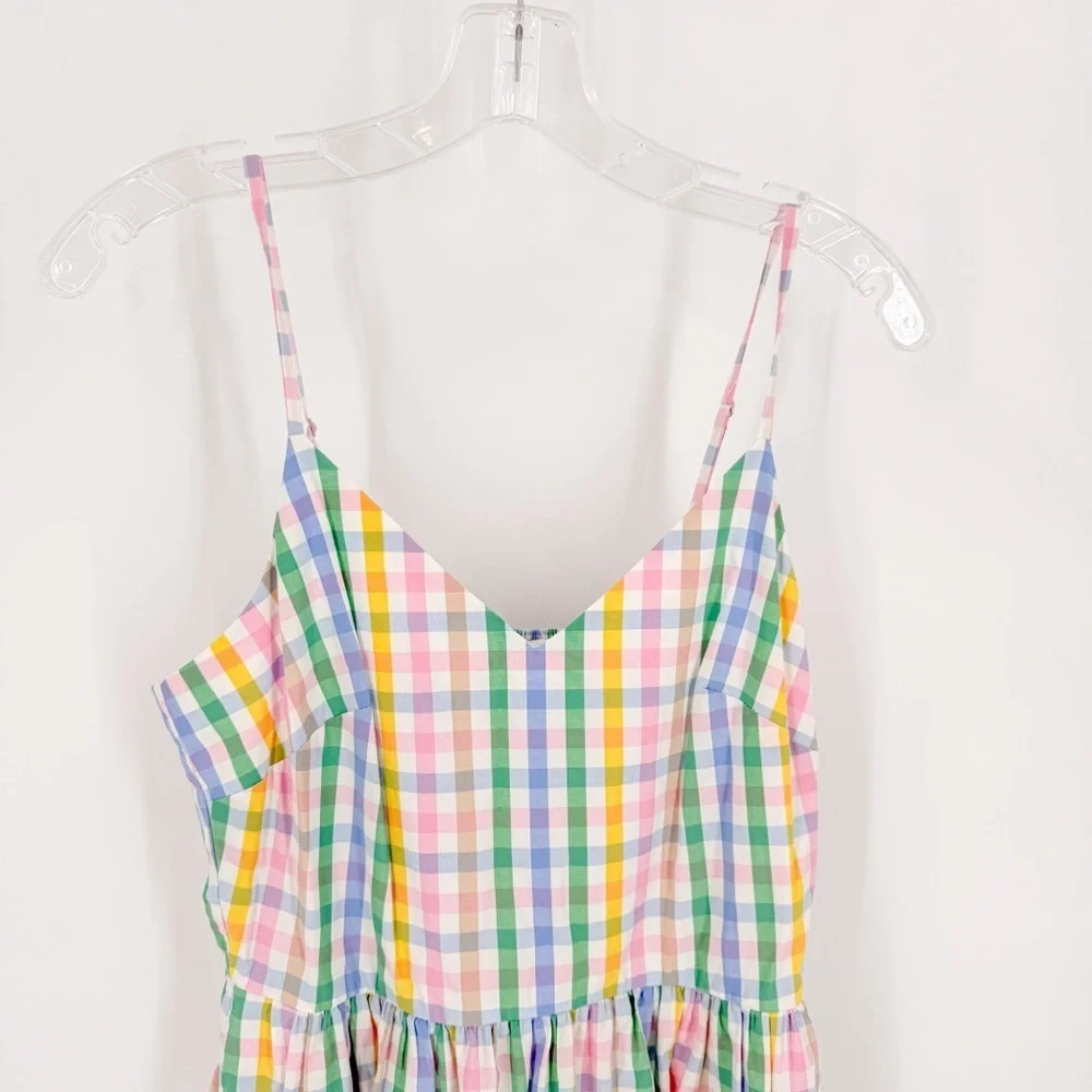 J. Crew Pastel Plaid Midi Dress